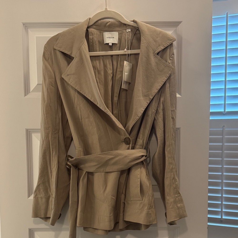 Vince Beige Women's Belted Blazer